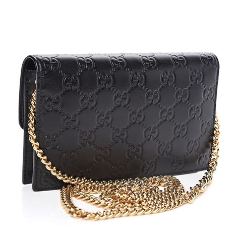 gucci petite leather wallet on a chain|gucci guccissima wallet on chain.